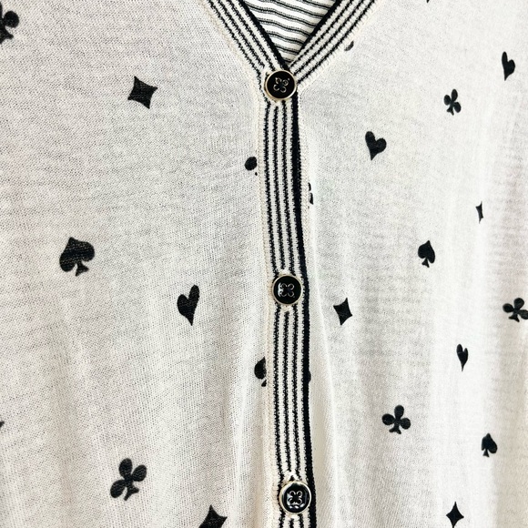 Minnie Rose Deck of Cards Cardigan Sweater Size Medium - Picture 5 of 11